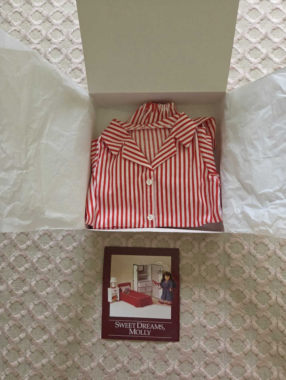 NIB American Girl Molly Striped Pajamas for Doll, Retired